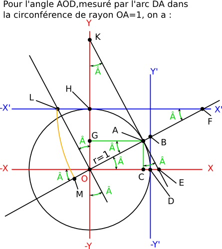 tangente cercle trigonométrique